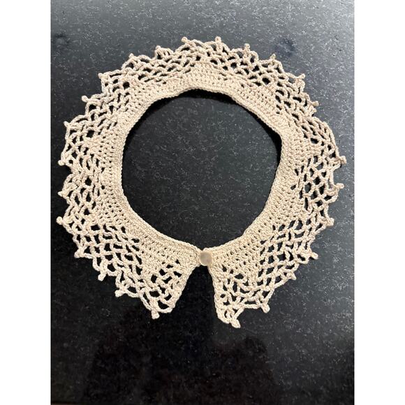 Vintage Other - Vintage Hand Crocheted Cream Collar Kids Size
